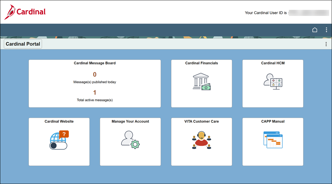 Screenshot of Cardinal Portal