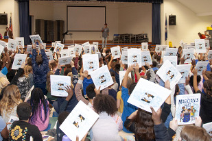 Ecoff Elementary's Reading Rally with Author Malcolm Mitchell