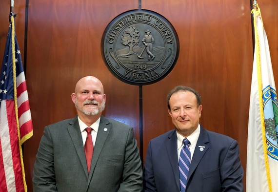 Jim Ingle and Mark Miller, chair and vice chair of the Chesterfield Board of Supervisors for 2025