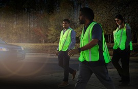 High visibility safety vests for pedestrians and cyclists are available at Chesterfield libraries