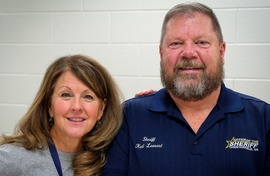 Chesterfield Sheriff Karl Leonard and Kerri Rhodes, who works in the county jail's HARP program
