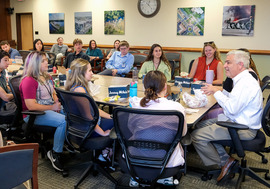 Summer interns have lunch with County Administrator Dr. Joe Casey