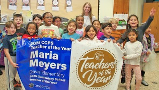 2025 Chesterfield County Public Schools Teacher of the Year Maria Meyers with her students