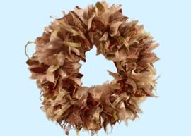 Spring wreath blue background