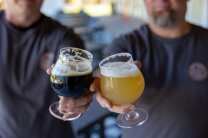 Two glasses of beer from Chesterfield's Hidden Wit Brewery