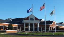 An exterior view of the Chesterfield County Courthouse building
