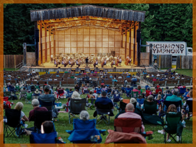 Richmond Symphony performing outside on the stage at Pocahontas State park