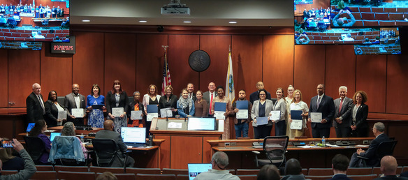 Picture of Government Citizens Academy graduates at May 28 Board of Supervisors Meeting 
