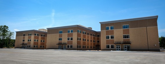 An exterior image of Chesterfield's new Deep Creek Middle School