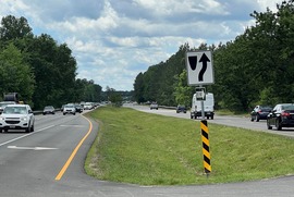 Vehicles travel along a stretch of northern Route 10 in Chesterfield