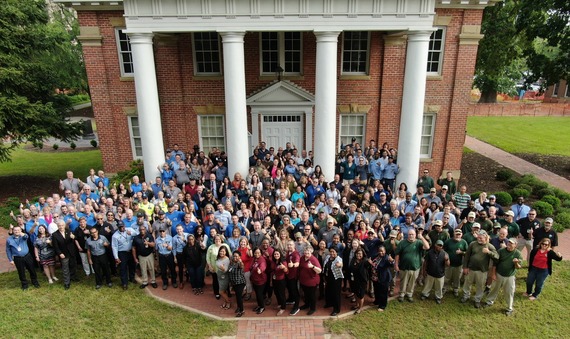 A large group of Chesterfield County employees outside the historic 1917 Courthouse 