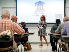 Kelly Dale from Community Engagement and Resources addresses Government Citizens Academy participants