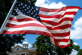 American Flag Outside of Chesterfield Courthouse