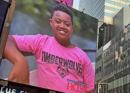 Landon Gilliard’s smile lit up Times Square