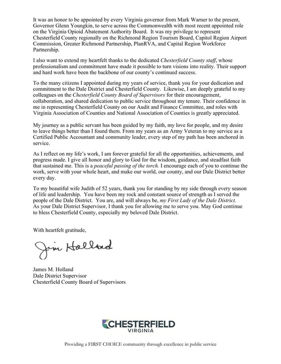 Holland Farewell Letter Page 2