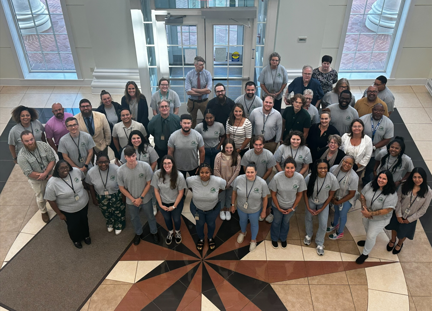 Chesterfield/Colonial Community Correction staff  at the Colonial Heights Courthouse for Pretrial, Probation, and Parole Supervision Week