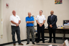 Jim Ingle,  Dr. Joe Casey, Dr. James Worsley, and Fire Chief Loy Senter visit the Chesterfield Juvenile Detention Home 