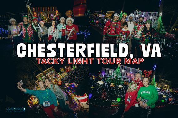 Chesterfield's tacky lights holiday map graphic