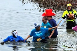 Chesterfield first responders participate in the 2025 Richmond Polar Plunge at Pocahontas State Park
