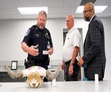 Sheriff Leonard, Hon. Jim Ingle, Dr. James Worsley at Recovery Court Art Exhibit
