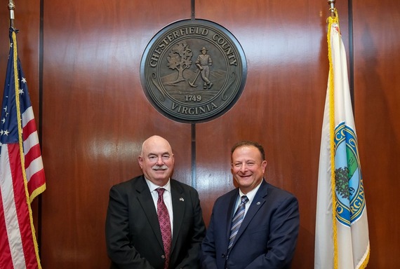 Dr. Mark Miller and Kevin Carroll, chair and vice chair of the Chesterfield Board of Supervisors for 2026