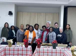Group picture of Telephone Reassurance Volunteers at luncheon