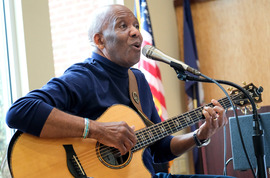 Calvin Earl shares music and storytelling during the Black History Month event, Music of the Civil Rights Movement