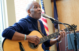Calvin Earl shares music and storytelling during the Black History Month event, Music of the Civil Rights Movement