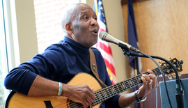 Calvin Earl shares music and storytelling during the Black History Month event, Music of the Civil Rights Movement