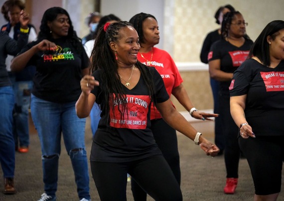 Line dancers perform at Chesterfield's 2025 Black History Month kickoff event