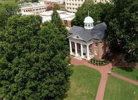 An aerial view of Chesterfield's Historic 1917 Courthouse