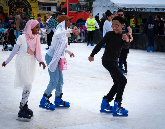 Chesterfield kids enjoy skating on a synthetic ice rink at the annual Snowball Festival