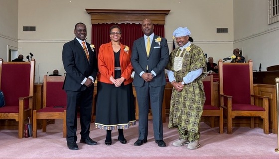 Dr. Hylton and others at First Baptist Church Centralia