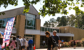 Chesterfield residents line up to participate in early voting at Central Library