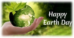 Hand holding small earth for Happy Earth Day