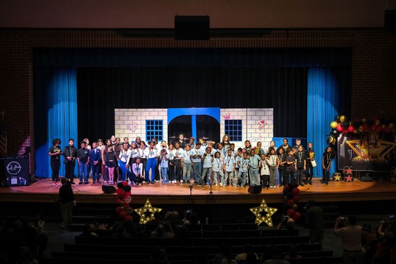 Student performers gather on the stage during the inaugural Chesterfield's Got Talent event