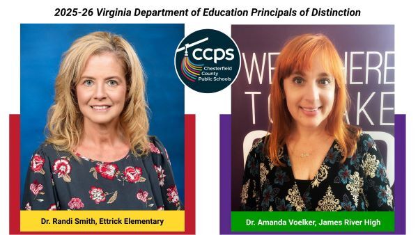 Dr. Randi Smith and Dr. Amanda Voelker were recognized as Principals of Distinction by the Virginia Department of Education