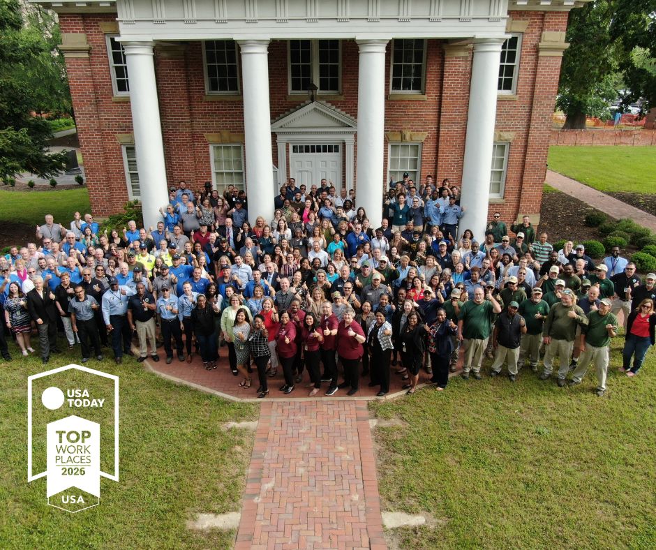 Chesterfield Employee Group Photo with Top Workplace Logo