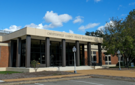 An exterior view of the Chesterfield County Police Department headquarters building
