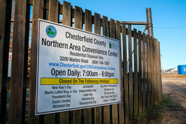 The front gate of Chesterfield's Northern Area Convenience Center