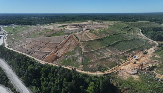 An aerial view of the Shoosmith Landfill in Chesterfield