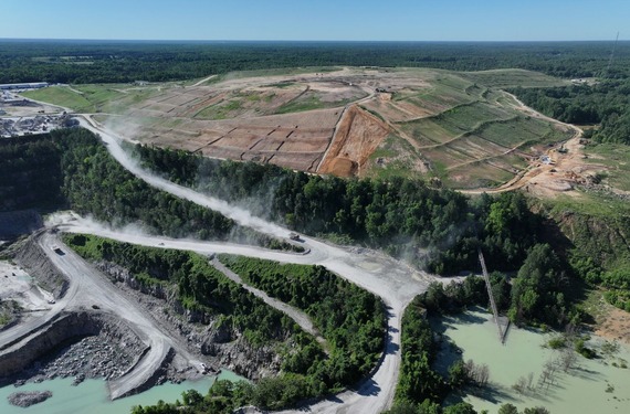 An aerial view of the Shoosmith Landfill in Chesterfield