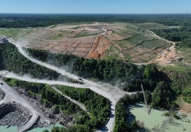 An aerial view of the Shoosmith Landfill in Chesterfield