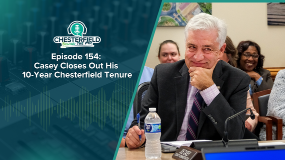 Chesterfield Behind the Mic podcast graphic for Episode 154 -- Dr. Joe Casey