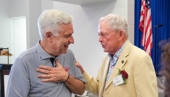 SVHOF Inductee David Lipp speaks with Former County Administrator Dr. Joe Casey 