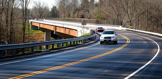 Vehicles proceed along the northern section of Nash Road in Chesterfield