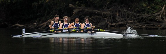 Members of the James River High School crew team compete in a regatta on the James River