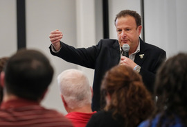 Midlothian District Supervisor Mark Miller addresses residents at a community meeting