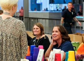 Chesterfield staff speak with a citizen at the 2025 Regional Recovery Day event in Henrico 