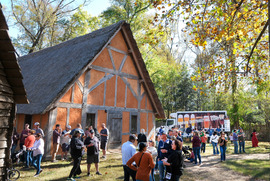 Attendees enjoy the festivities during Hops in the Park at Henricus Historical Park